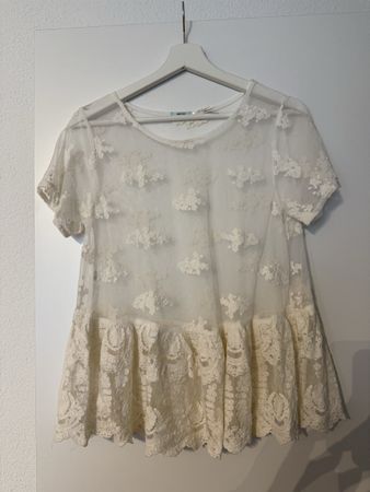 transparentes Top weiss M