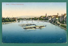 Basel, Mittlere Rheinbrücke, Feldpost, gelaufen, ca. 1927
