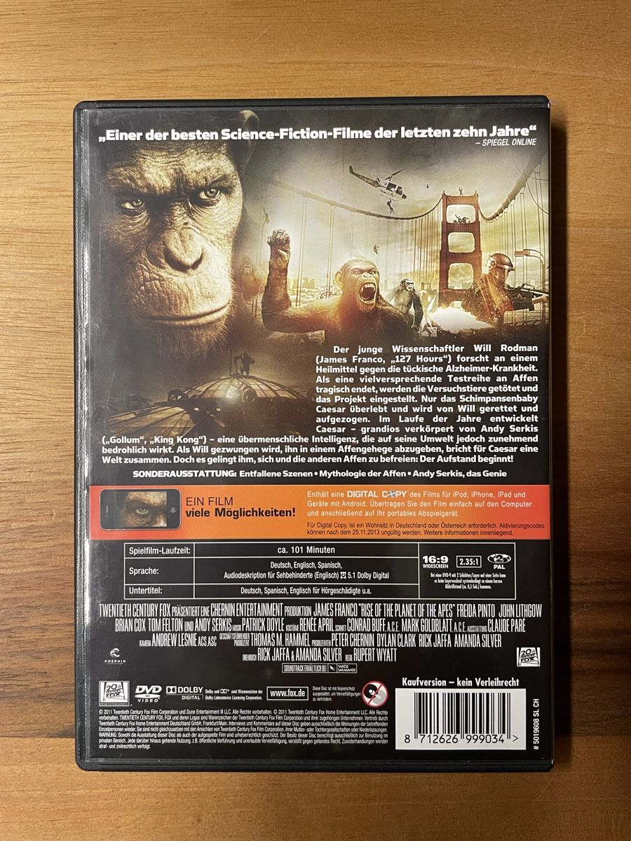 Tutti i DVDs: Planet der Affen Prevolution DVD Top Zustand – Usato da Richigen venduto da Pfuschi8 1