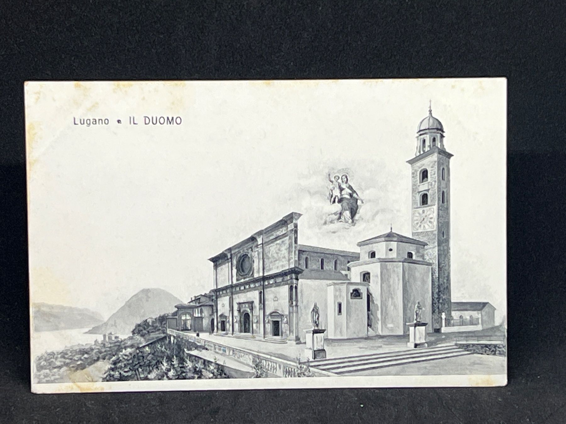 Cartoline postali: Lugano - Il Duomo – Usato da Widnau venduto da Brusi9