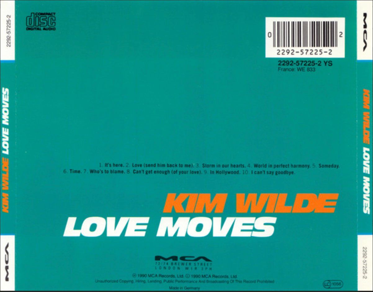 CD: Kim Wilde – Love Moves – Usato da Brunnen venduto da Barfly5 1