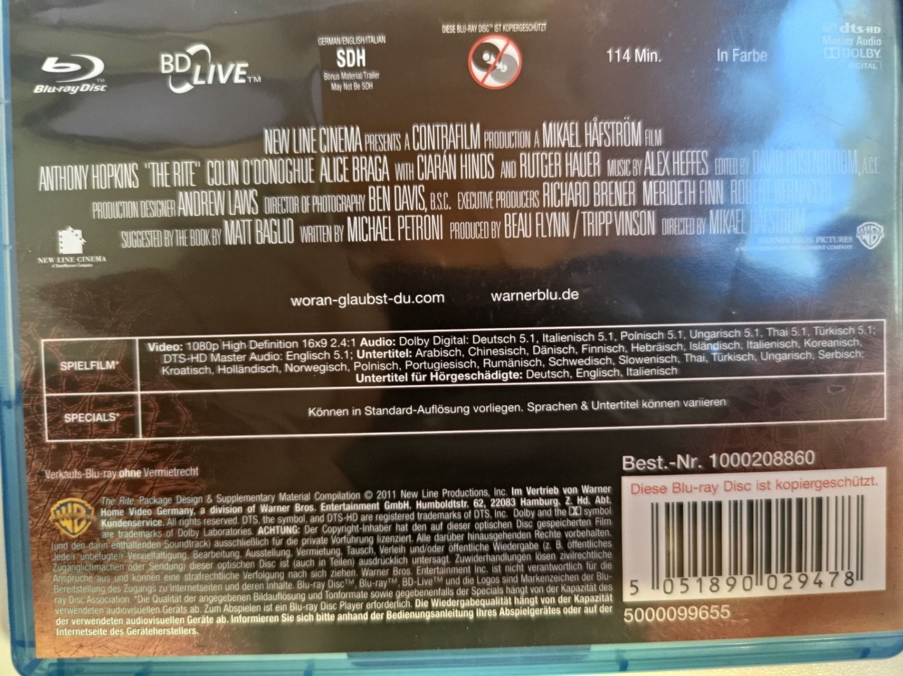 Tutti i DVDs: The Rite - Das Ritual – Usato da Liestal venduto da Kratzilla 3