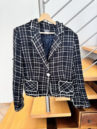 veste blazer noir et blanche