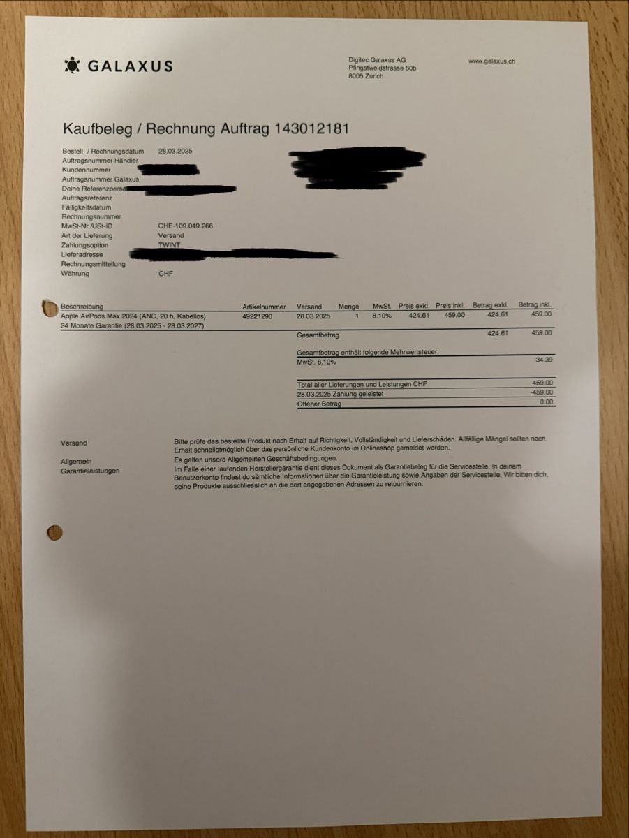 Apple Casques audio: Apple AirPods Max 2024 – Neuf (Voir description) à Dürnten par mar_7vb2 3