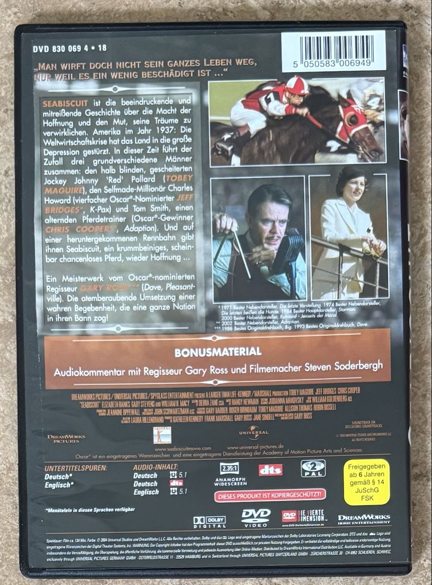 Tous les DVDs: SEABISCUIT  – Neuf (Voir description) à Dietikon par AndreaSch01 1