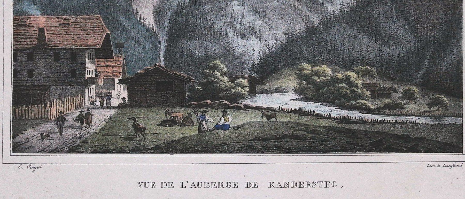 Incisioni: Kandersteg Lithographie von Pingret 1825 – Usato da Rafz venduto da Helvet32 1