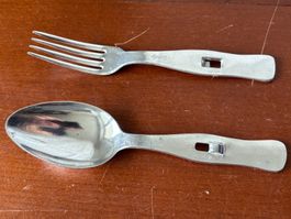 Campingbesteck Militärbesteck Aluminium Germany D.R.P NEU