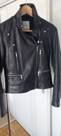 Mango Lederjacke XS, Schwarz