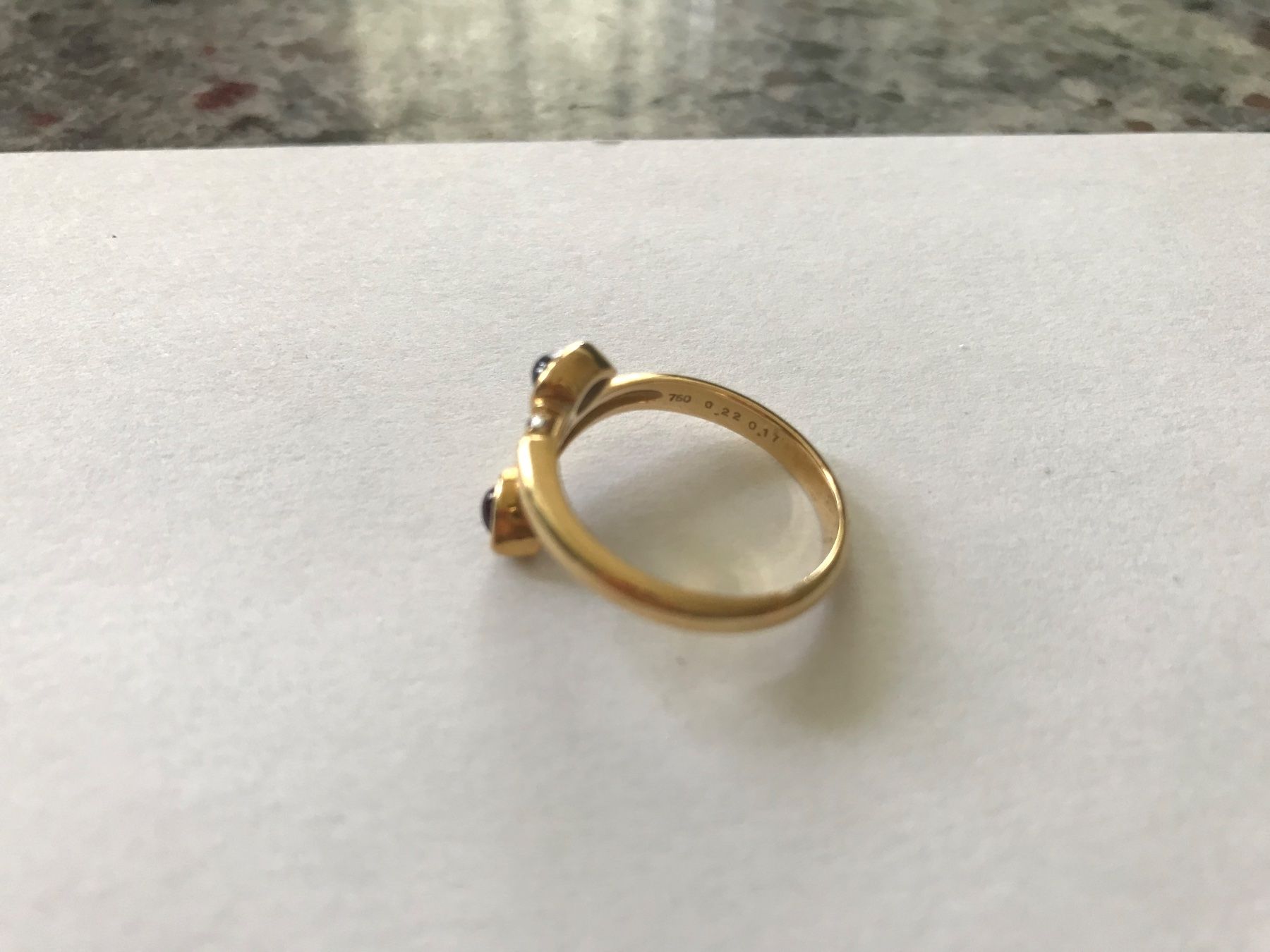 Anelli: Goldring mit Edelsteine und Brillant – Usato da glattbrugg venduto da tto_9tyc 1