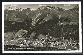Davos, Ortsansicht mit Schatzalp und Ste