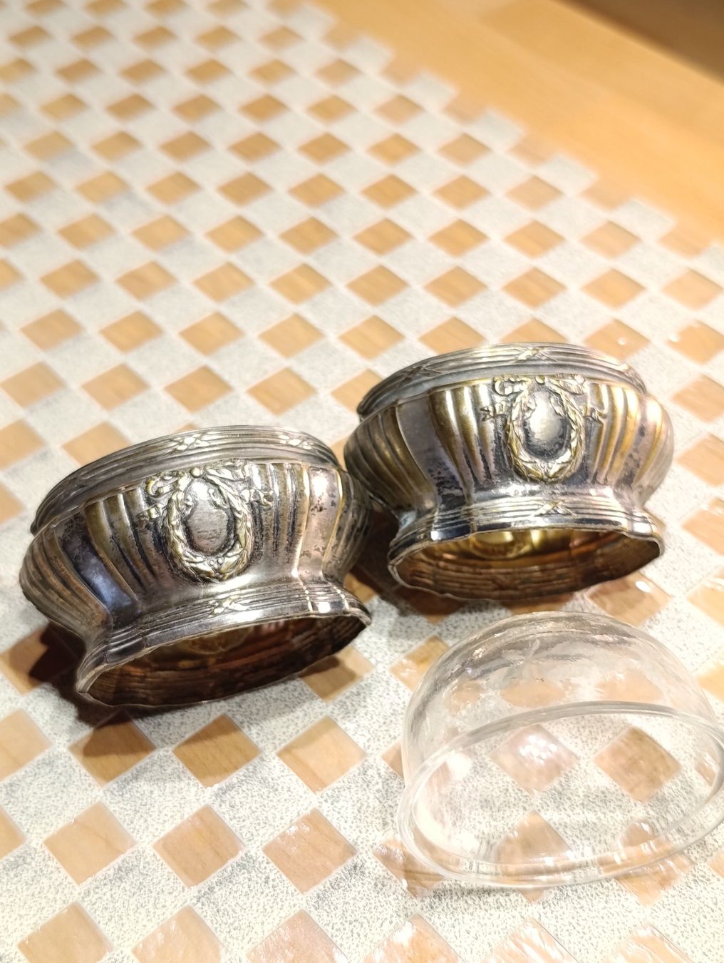 Sculture & Statue: Jugendstil versilberte 2 Salier Glas um 1900j – Usato da Steffisburg venduto da 1.Schmuckschatulle 4