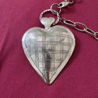 Collier pendentif cœur argenté