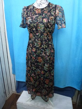 ZARA WOMAN KLEID SPITZE OBEN DURCHSICHTIG GR 38 FESTLICH NEU