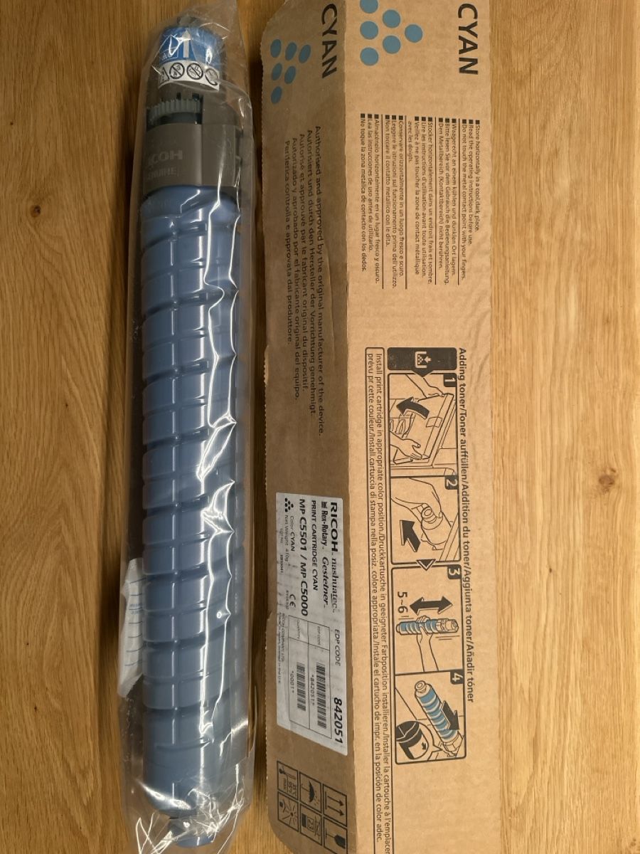 Ricoh Cartucce per stampanti & toner: Toner Cyan – Nuovo e nell'imballaggio originale da Oberwangen b. Bern venduto da Audiofisch 1