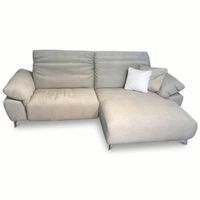 Ecksofa Stoff kieselgrau mit Chaiselongue, gebraucht