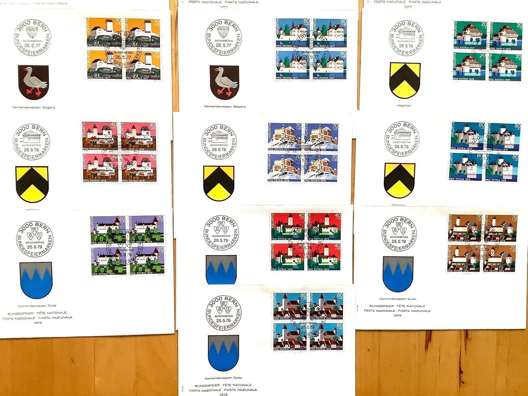 Tutti i francobolli: 1976-79 FDC - Schlösser Viererblock – Nuovo (secondo la descrizione) da Liestal venduto da Pep3 1
