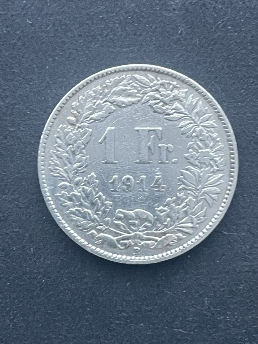 Alle Münzen: 1.- Silber CH Jahr 1914 – Gebraucht aus Meierskappel von Hala03
