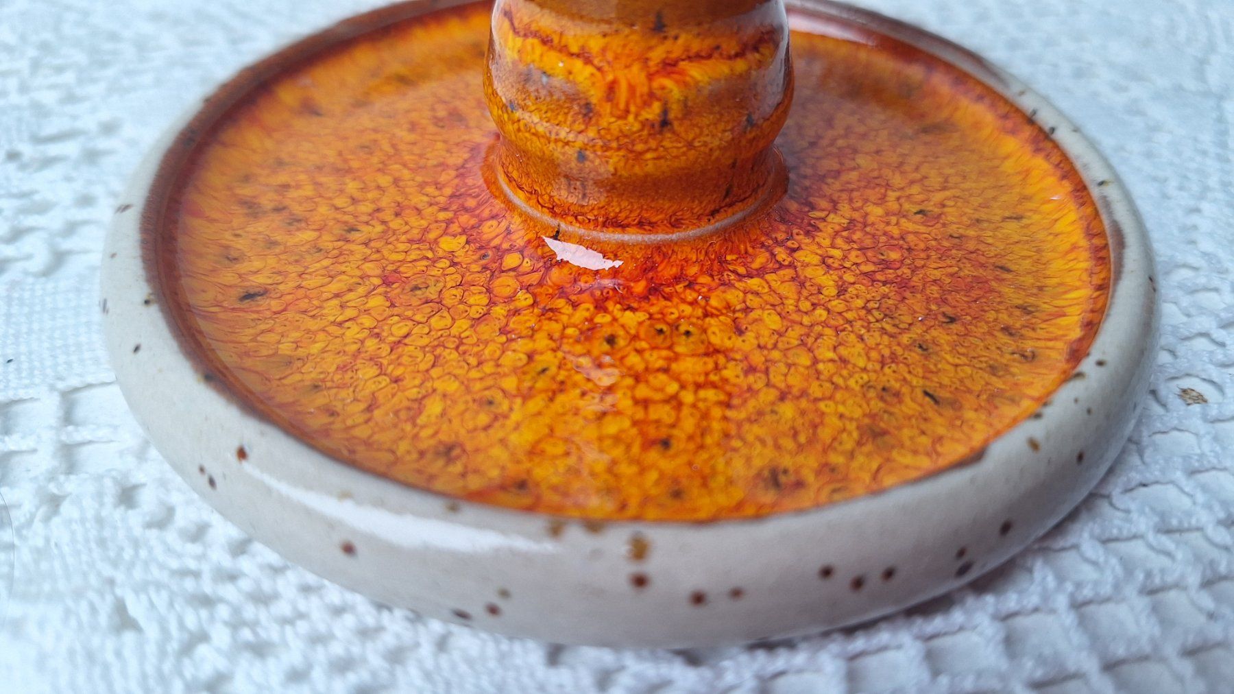 Bougeoirs: Keramik Kerzenständer  orange "Studio Pottery" – D'occasion à Dornach par majo8689 2