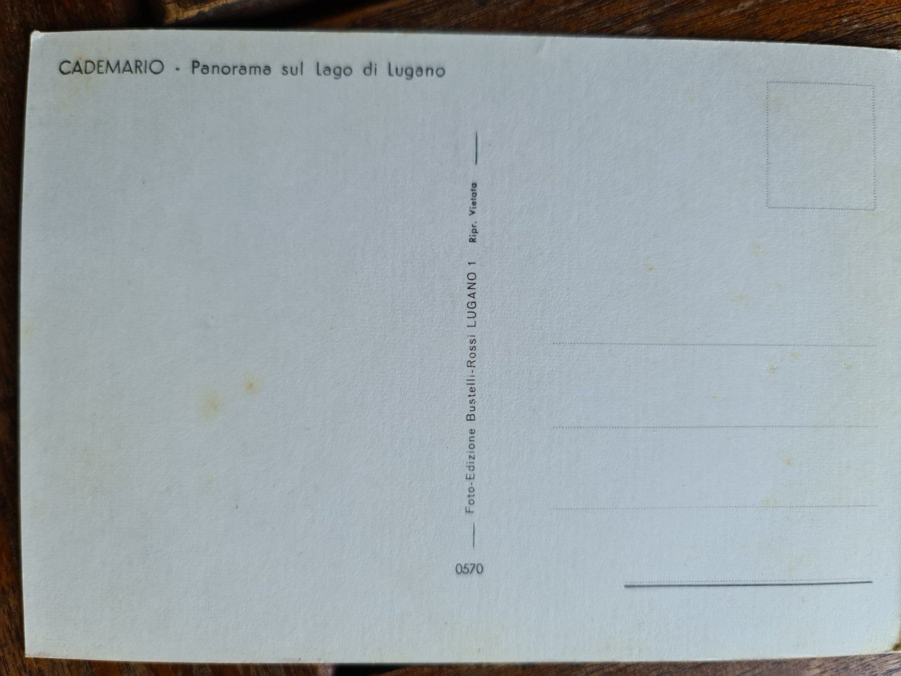 Cartoline postali: Ansichtskarte Cademario Lago di Lugano – Usato da Dintikon venduto da Vexi 1