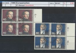 1980 "Europamarken", Viererblock, ET - Stempel