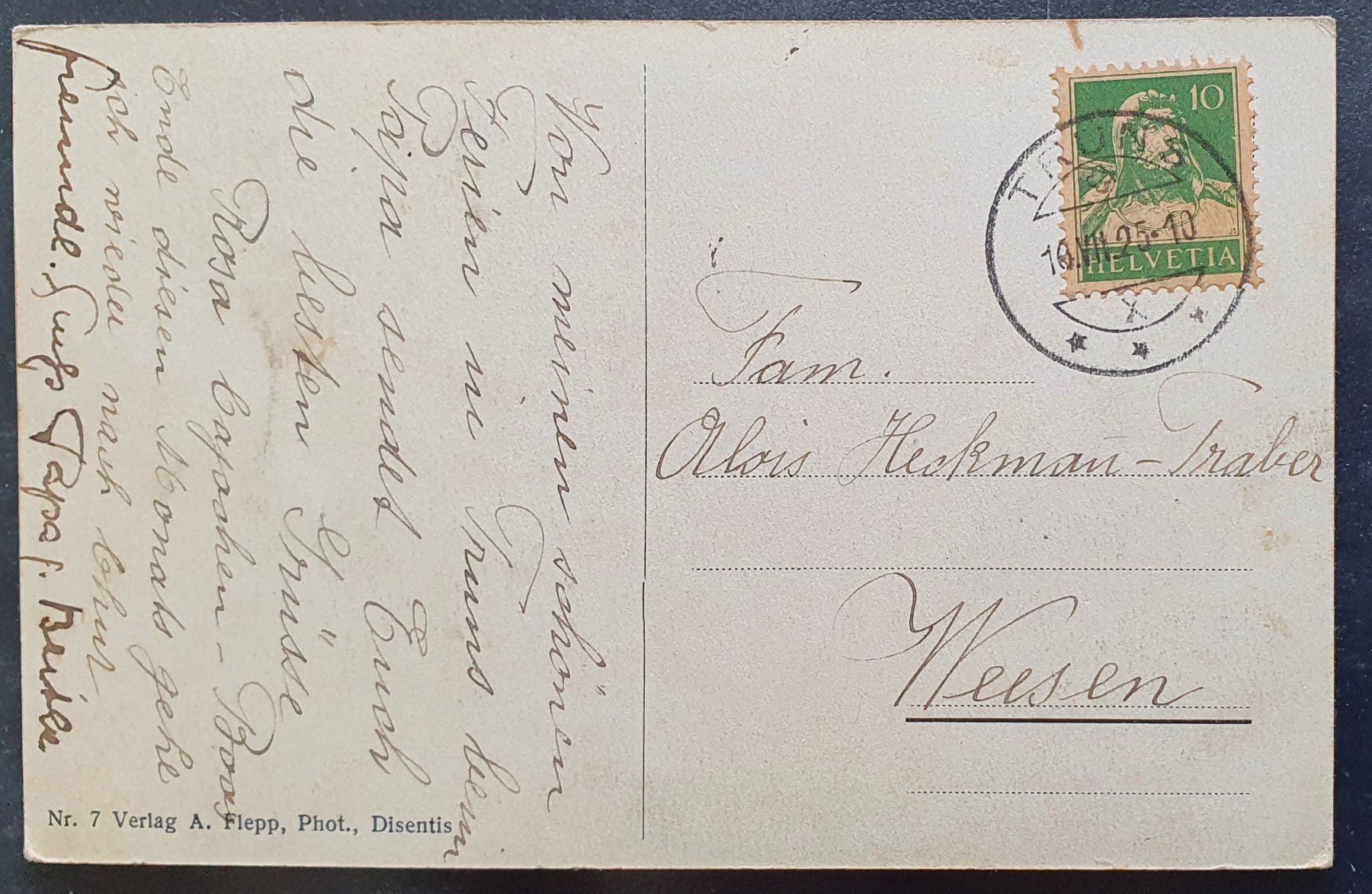 Cartoline postali: Truns 1925 – Usato da Kreuzlingen venduto da Rschweiz1 1