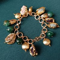 Wunderbar Amethyst Citrin Amazonit Armband 20cm Bracelet