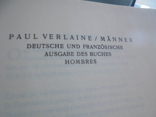 Libri: PAUL VERLAINE / MÄNNER Gedichte – Usato da Hinwil venduto da Glasperlen 2