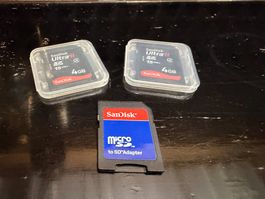 SanDisk Ultra II MicroSDHC 4GB 2x + Adapter gebraucht