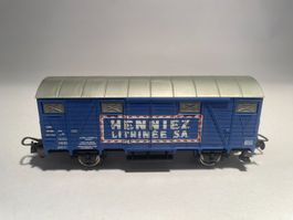 Lima geschlossener Güterwagen HENNIEZ blau, DC Achsen
