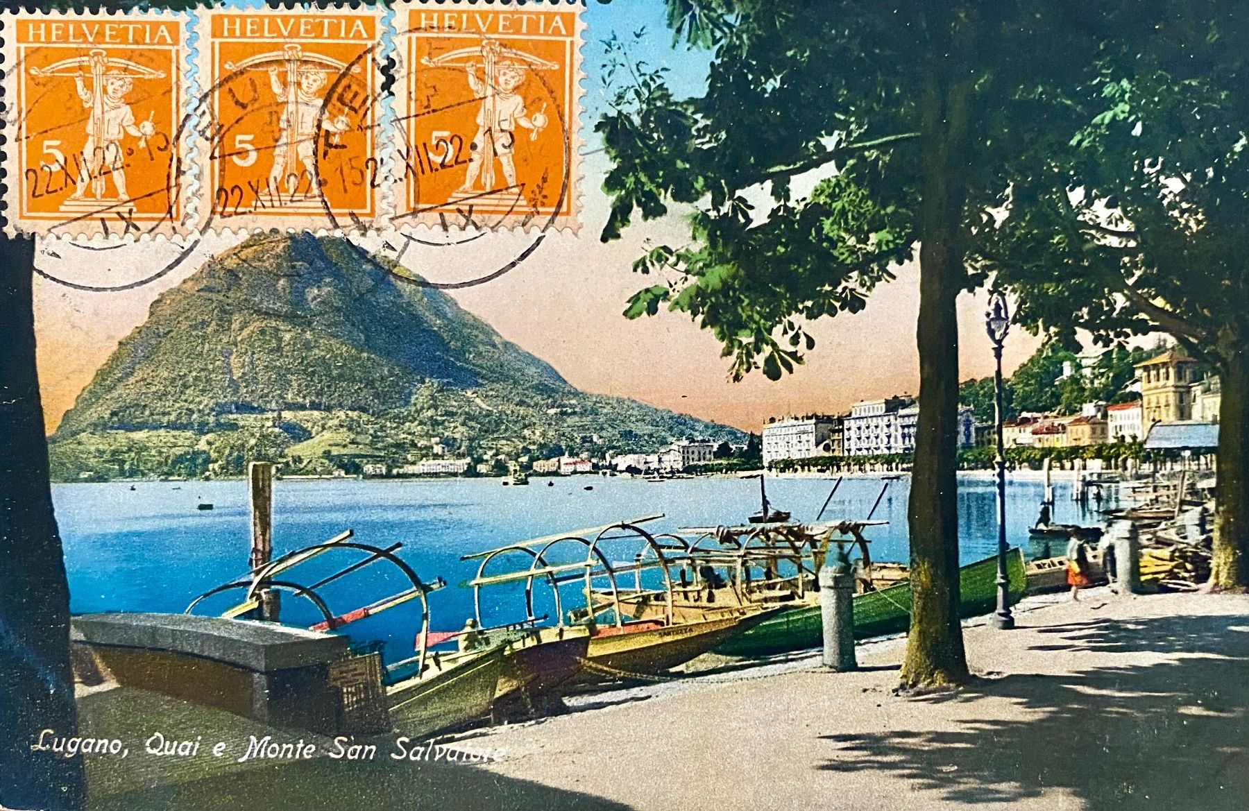 Cartoline postali: 1922 Quai e Mte San Salvatore - British Straits Settlements – Usato da Root venduto da ENGLAND-TREASURES 1