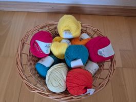 Strickgarn Alba 100% Baumwolle verschiedene Farben 10 Knäuel