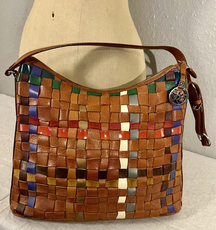 Piero Guidi Taschen für Damen: Sac à main Piero Guidi vintage en cuir tressé multicolore. – Neu (gemäss Beschreibung) aus Genève von DELIRBEADS 8