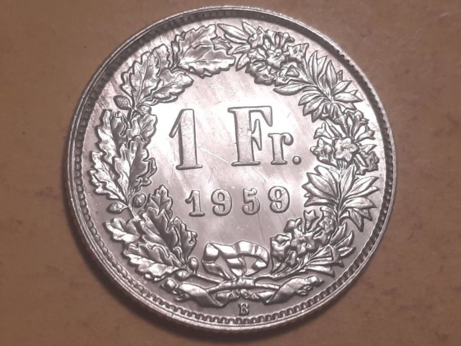 Tutti le monete: Schweiz 1 Franken 1959 B Silber – Usato da Buchs SG venduto da numispatica