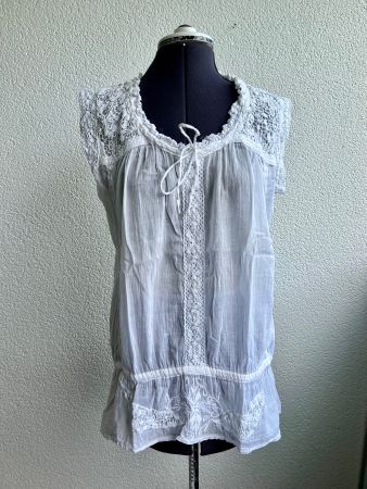 🤍 Cachet Tunika Gr. L Weiss Baumwolle Spitze wie neu
