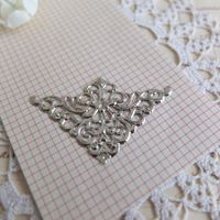 8x Applikation Metall Ecke Look Silver