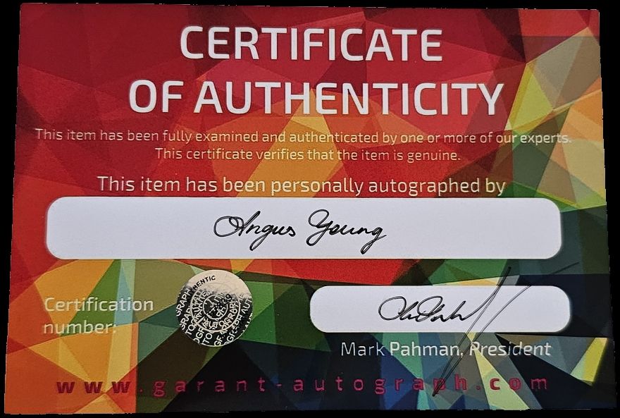 Autogramme: Angus Young AC/DC signature autograph COA – Neu (gemäss Beschreibung) aus Payerne von UpPower 2