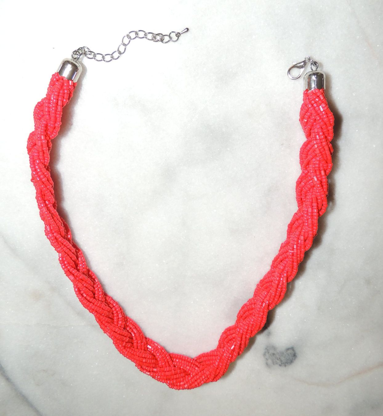 Catenine: SCHÖNE KETTE "ZOPF" ROTE PERLEN NEU 45 CM – Nuovo (secondo la descrizione) da Au ZH venduto da FashionConsultant 4