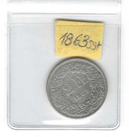 1863selte Fr. 2.- u.E. Qualität ss+/sitz.Helvetia/top Wappen