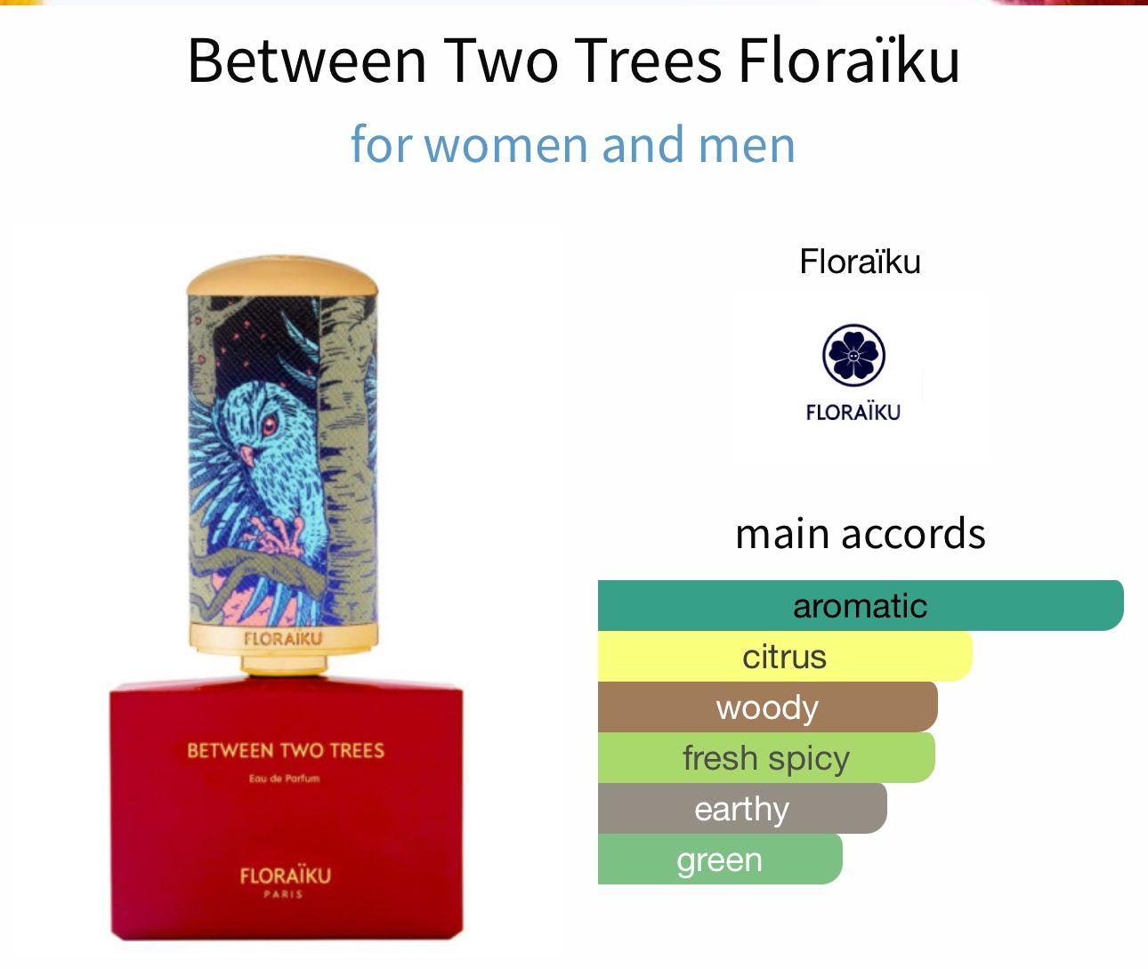Profumi & Eau de Toilette: Floraiku Between Two Trees 5ml Abfüllung – Nuovo (secondo la descrizione) da Oftringen venduto da AR899 1