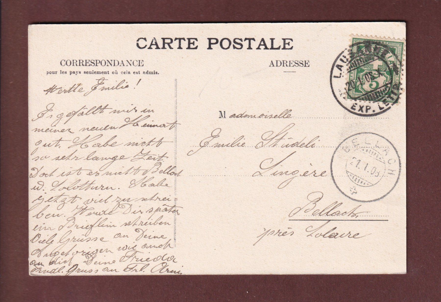 Cartes postales: LAUSANNE - Flon - Maison Mercier - 1908 – D'occasion à Pully par nicecards 1