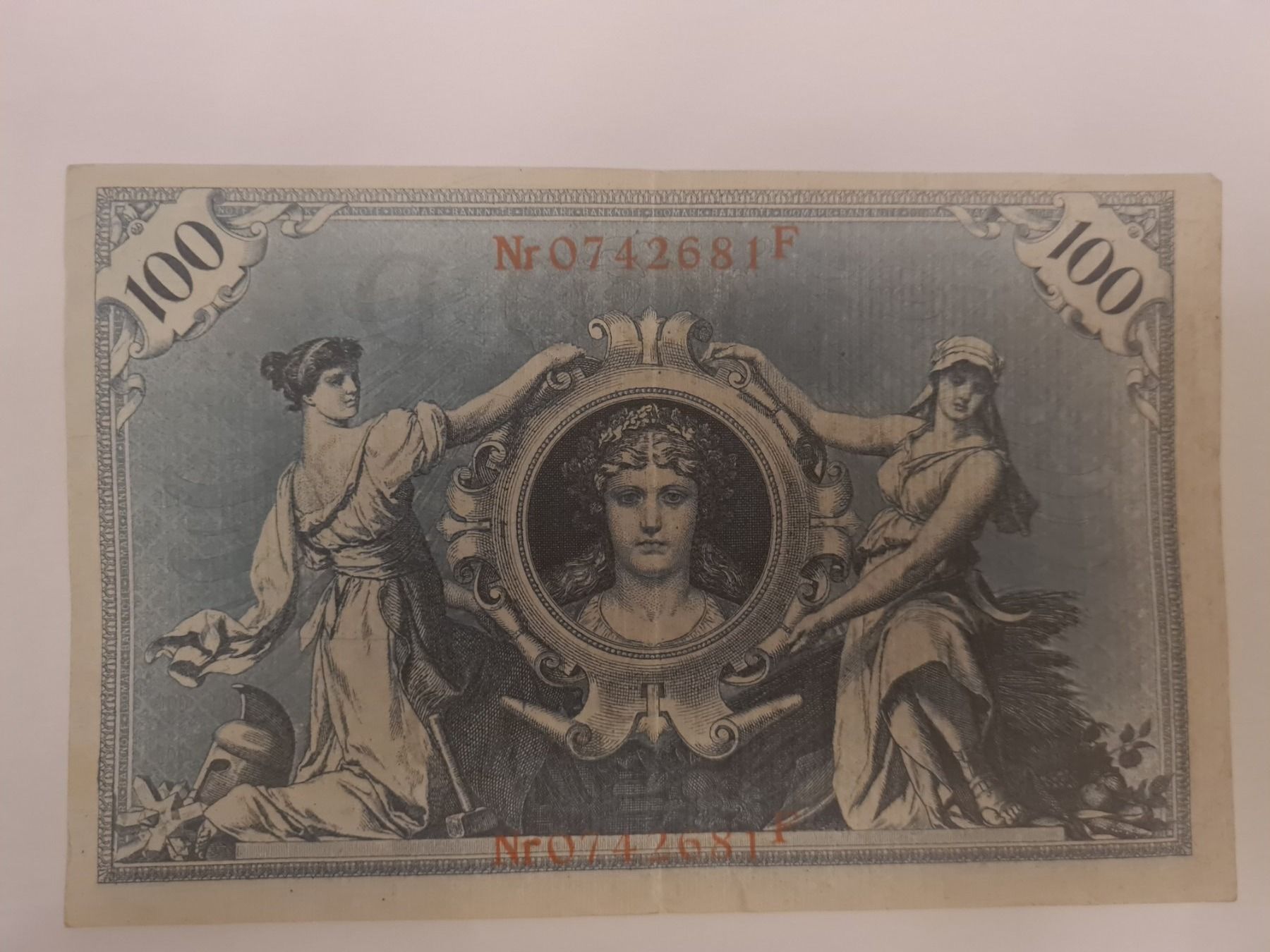 Banconote: Alte deutsche Banknote 100 Mark 1908 – Usato da Allschwil venduto da Virgo 1