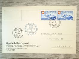 TR65 Enveloppe + Timbre Suisse 1939