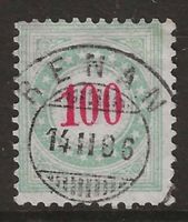 1883 : Porto Nr. 21AK mit Top Stempel Renan KP 600.--