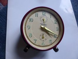 Junghans,Wecker,Diehl Cavalier,antik,Bordeaux,Metall,Messing