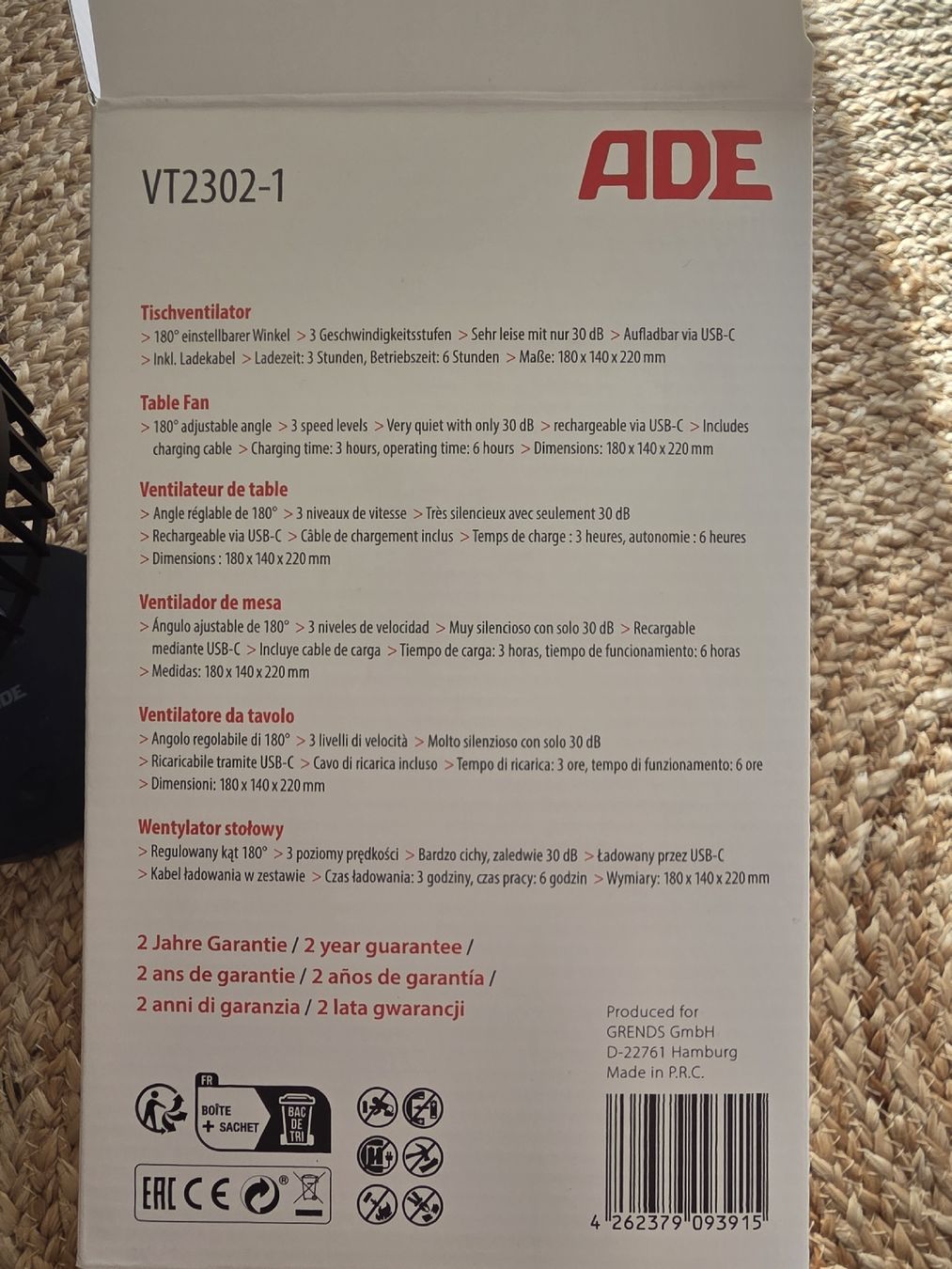 Ventilateurs: 2x ADE Tischventilator Ventilator Klein USB Ventilator – Défectueux à Pratteln par madi1990 2