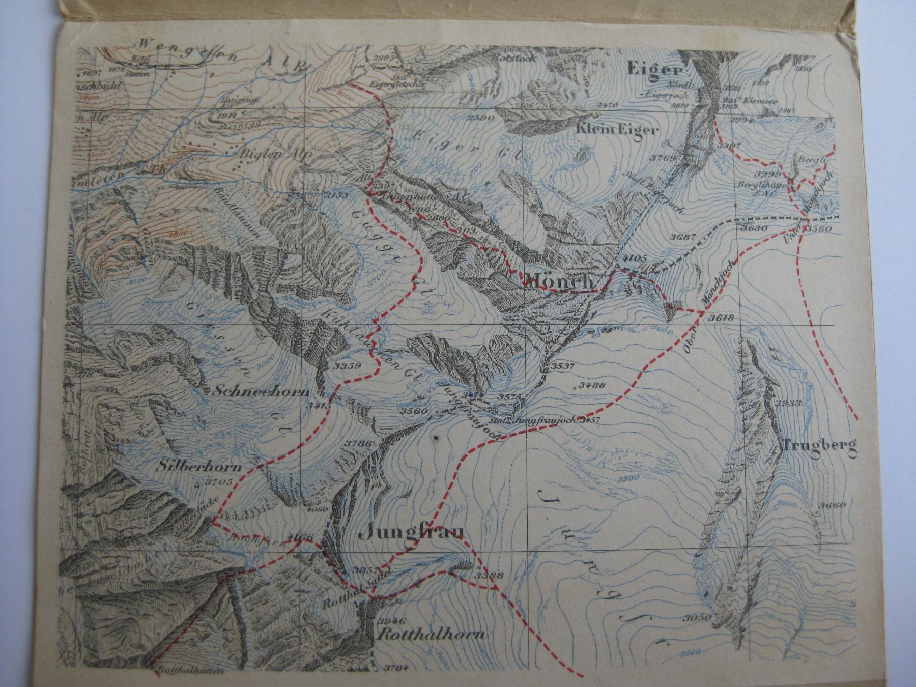 Cartine & Atlanti: Schneeschuhkarte Jungfrau, Eiger, Mönch – Usato da Boppelsen venduto da Boppli44 1