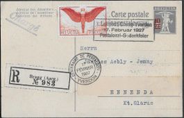 1927 PK CHARGE PESTALOZZI Flug Brugg-Yverdon + F11 ab 1.-