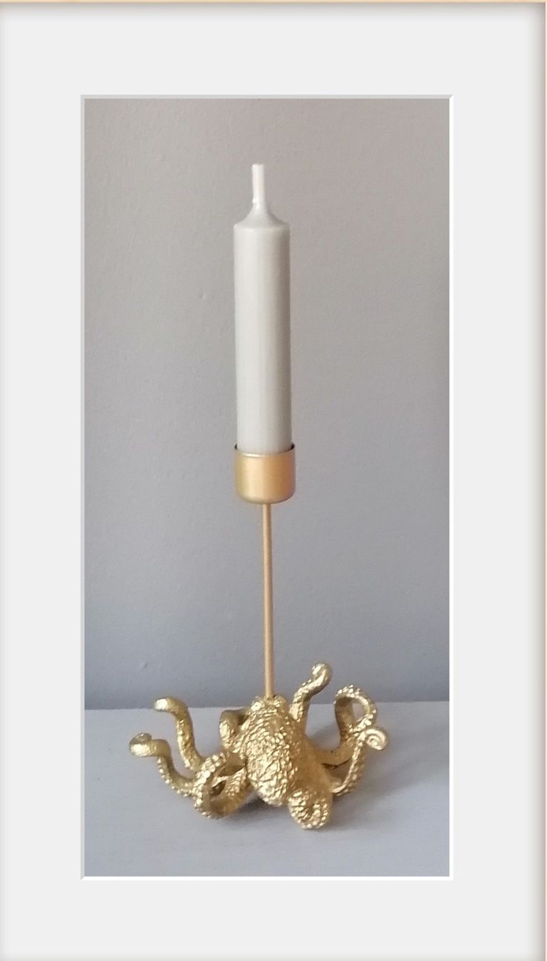 Portacandele: Goldener Kerzenständer mit Octopus – Nuovo (secondo la descrizione) da Wallisellen venduto da Muggeli1970