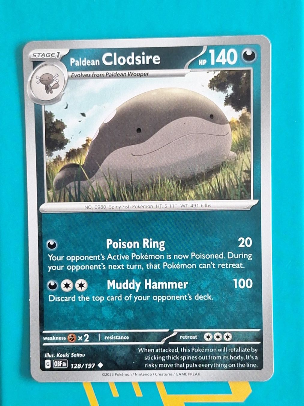 Pokémon Carte collezionabili: Paldean Clodsire - Pokemon Obsidian Flames – Usato da Altstätten SG venduto da GGsGameshop