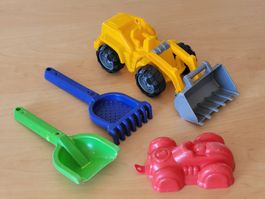 Sandspielzeug: Radlader/Bagger Rennauto-Förmchen Schaufeln